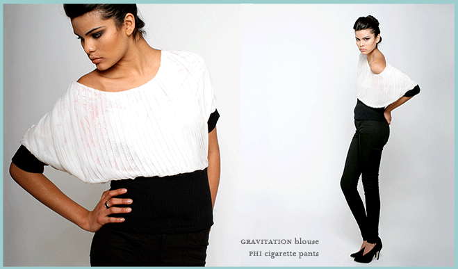Kate Linstrom GRAVITATION blouse and PHI cigarette pants